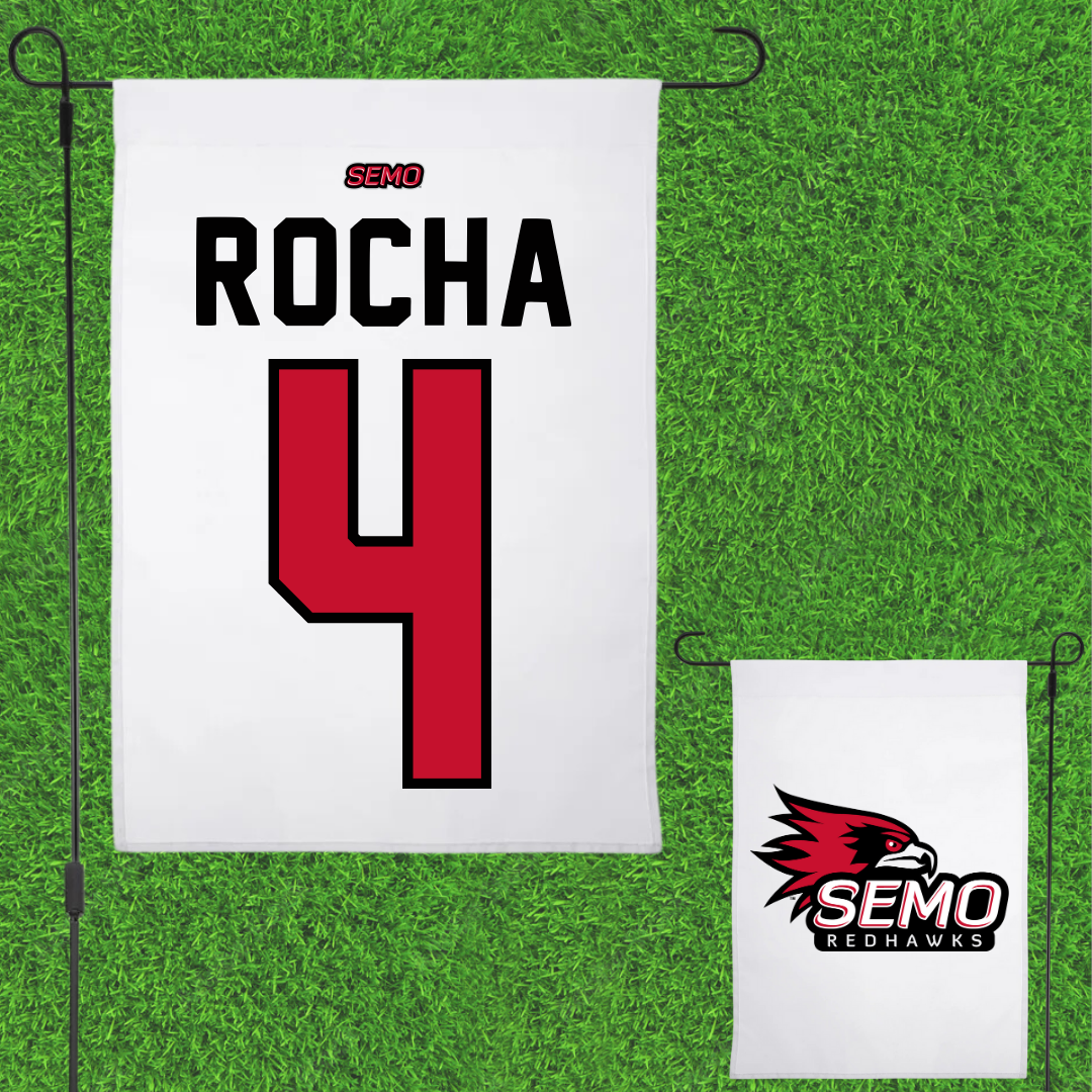 Southeast Missouri State University Baseball White Garden Flag - #4 Michael Rocha