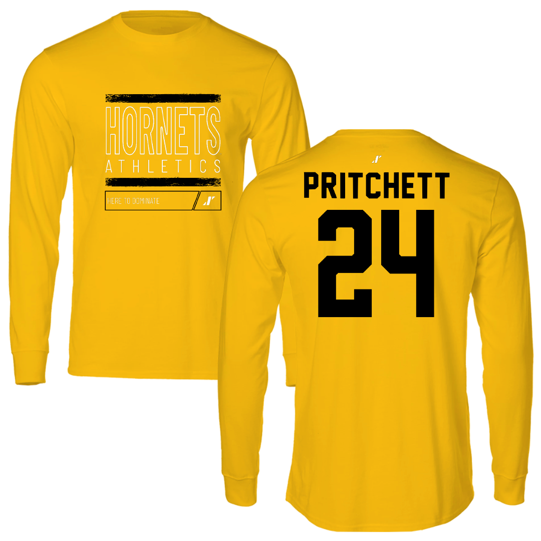 Alabama State University Soccer Gold Dominate Performance Long Sleeve - #24 Ania Pritchett