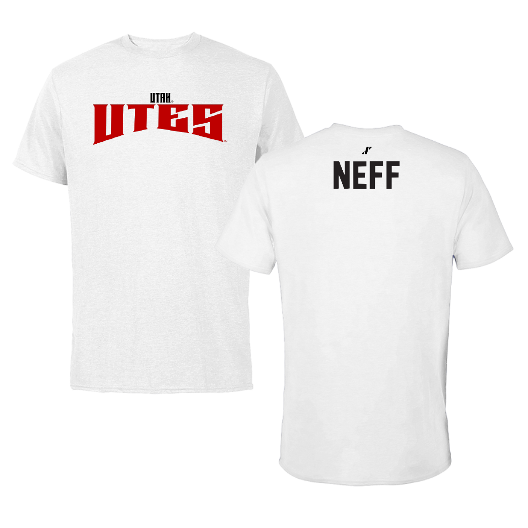 University of Utah Golf White Classic Performance Tee - Zack Neff