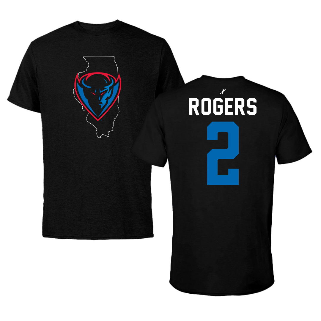 DePaul University Softball Black State Tee - #2 Morgan Rogers