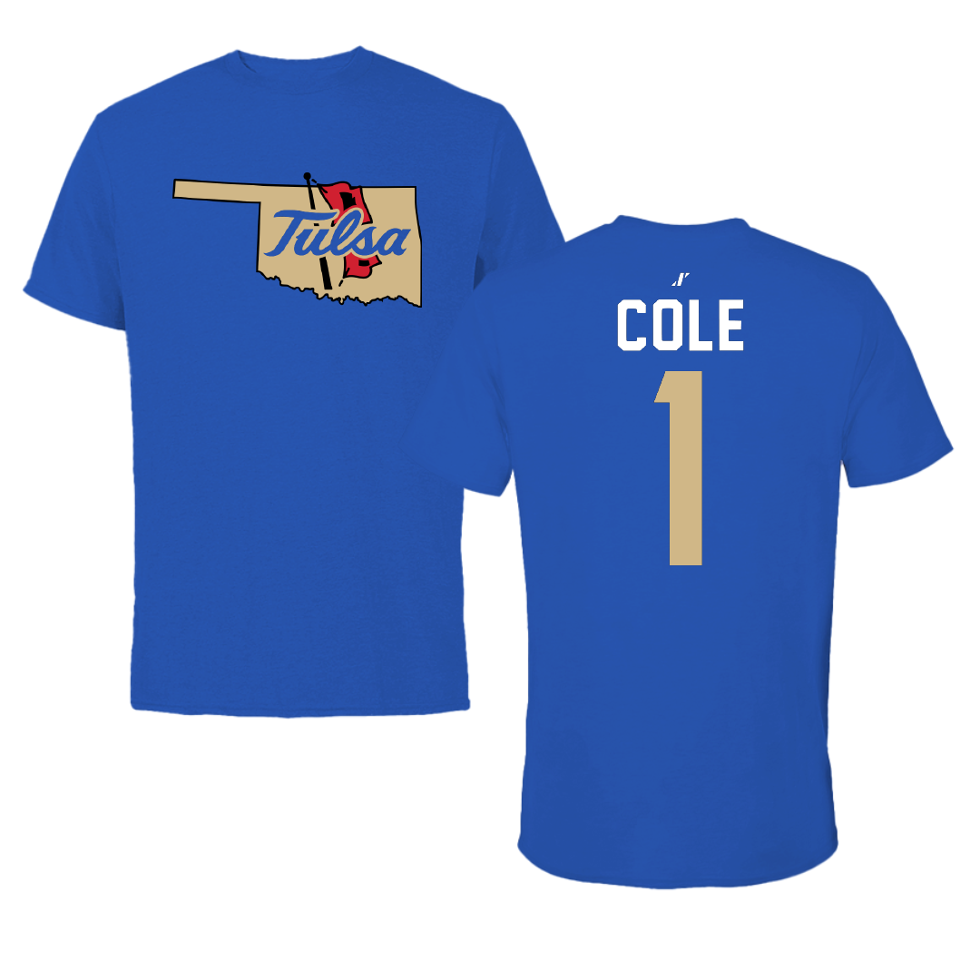 The University of Tulsa Softball Blue State Tee - #1 Maci Cole