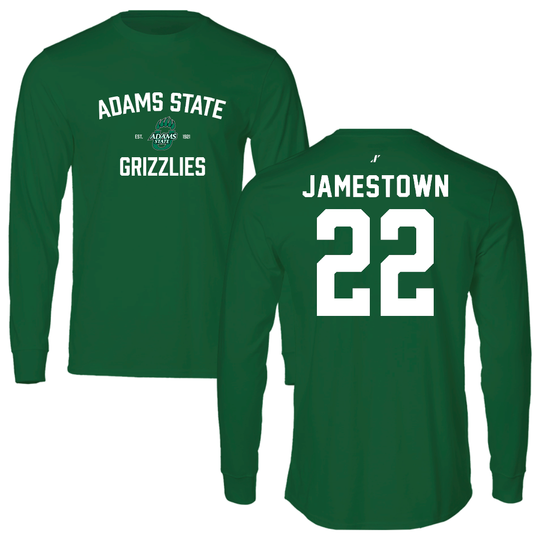 Adams State University Basketball Green General Performance Long Sleeve - #22 Tajaun Jamestown