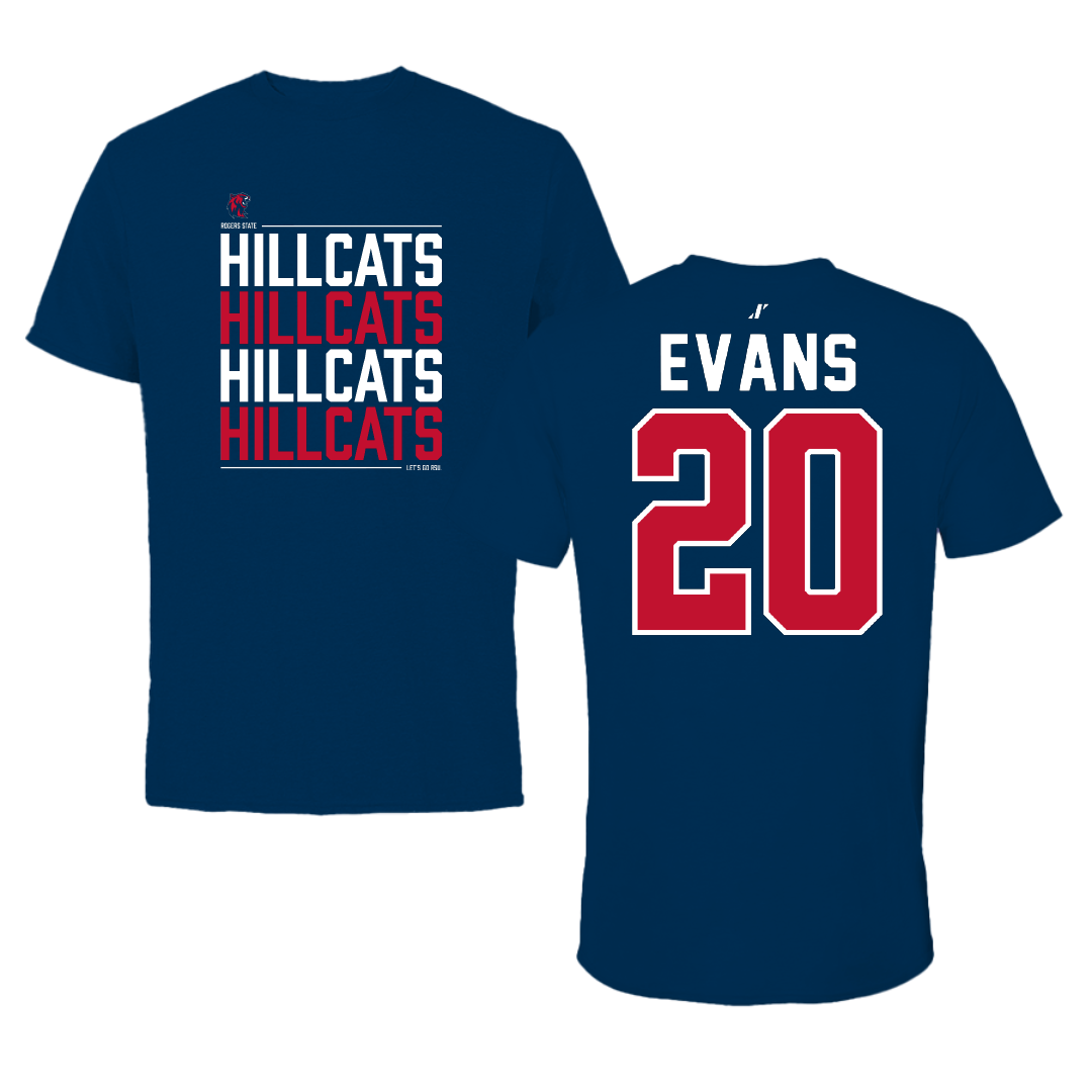 Rogers State University Softball Navy General Performance Tee - #20 Savannah Evans