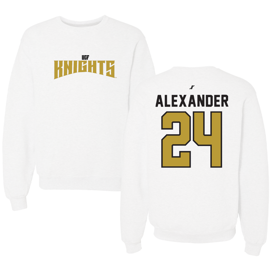 University of Central Florida Football White Classic Crewneck - #24 Xe'ree Alexander