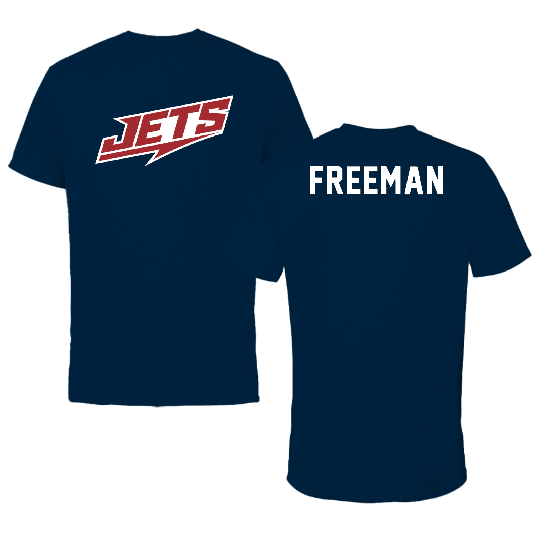 Newman University Wrestling Navy Performance Tee - De Leon Freeman