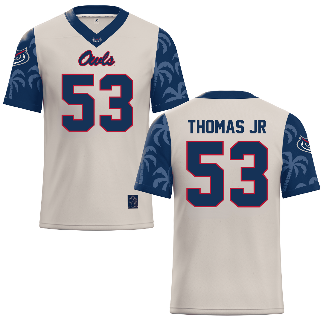 Florida Atlantic University Sand Football Jersey - #53 Richard Thomas Jr