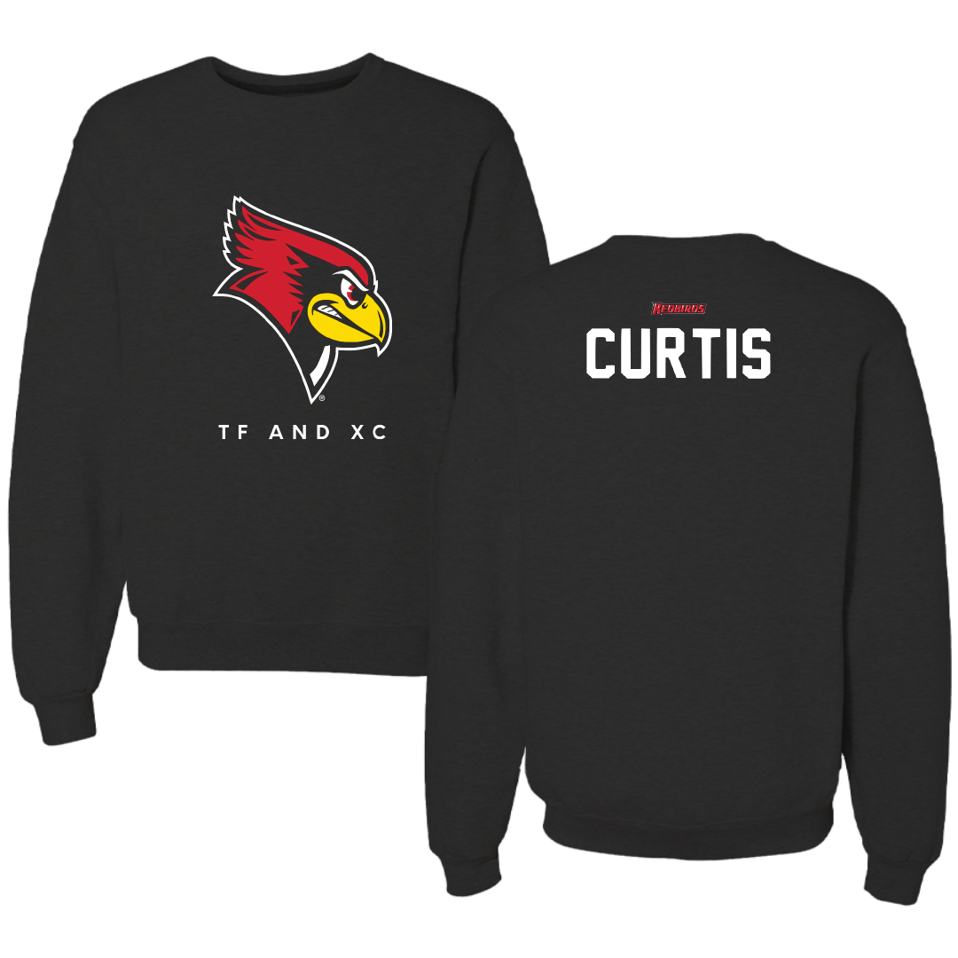 Illinois State University Track and Field Black Mascot Crewneck - Reece Curtis