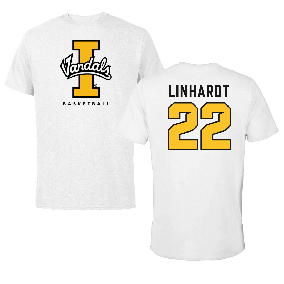 University of Idaho Basketball White Vandals Performance Tee - #22 Tyler Linhardt