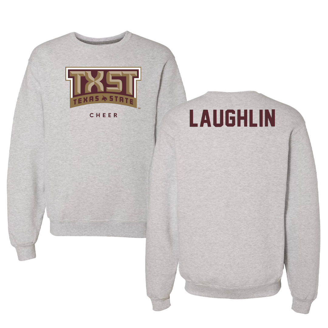 Texas State University Cheer Gray Crewneck - Avery Laughlin