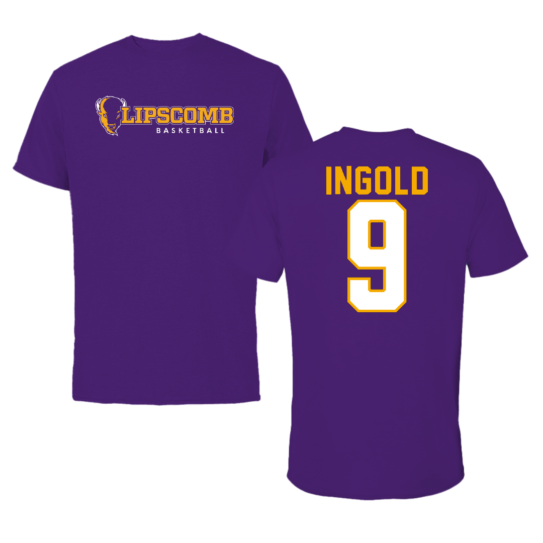 Lipscomb University Basketball Royal Purple Performance Tee - #9 Jack Ingold