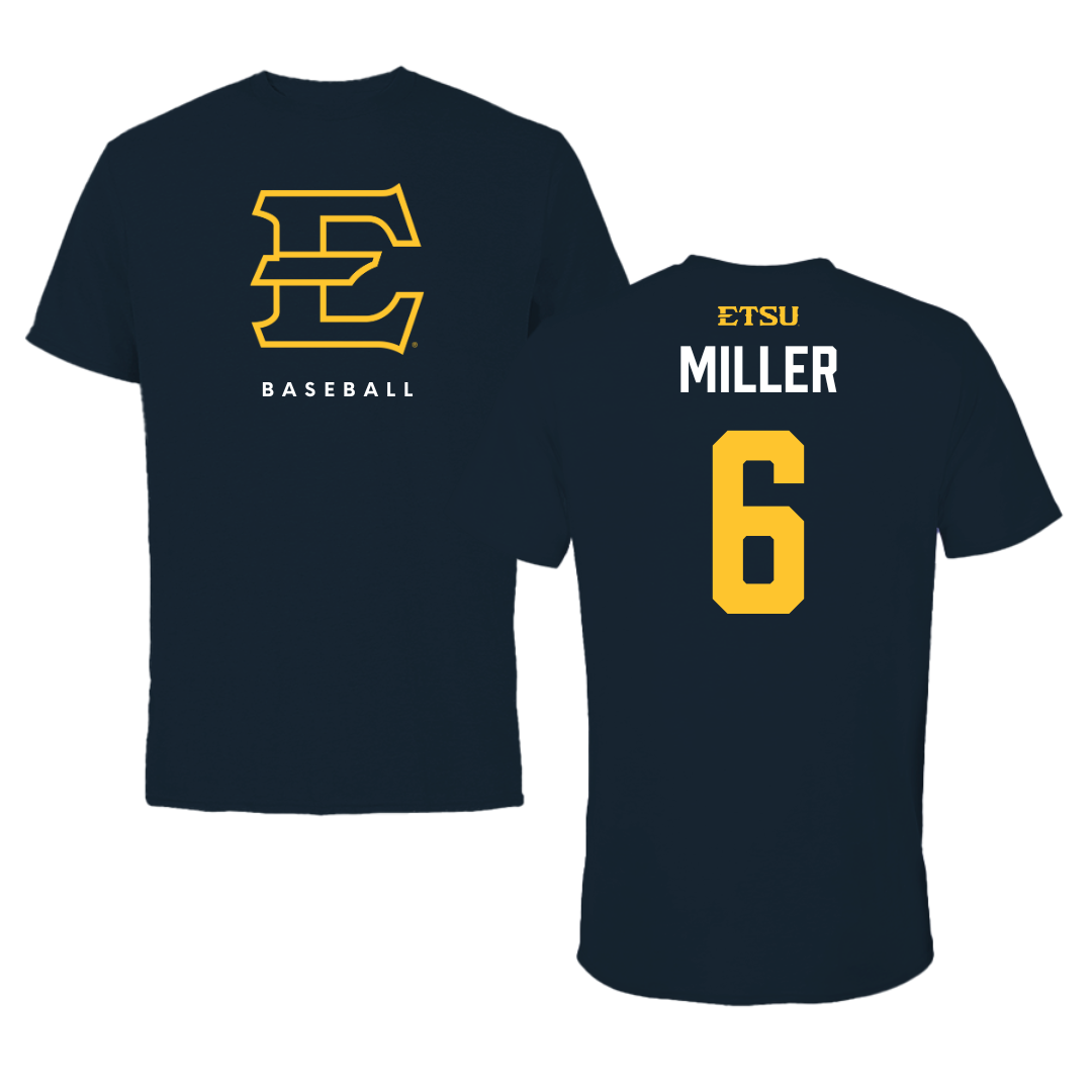 East Tennessee State University Baseball Navy Performance Tee - #6 Cody Miller
