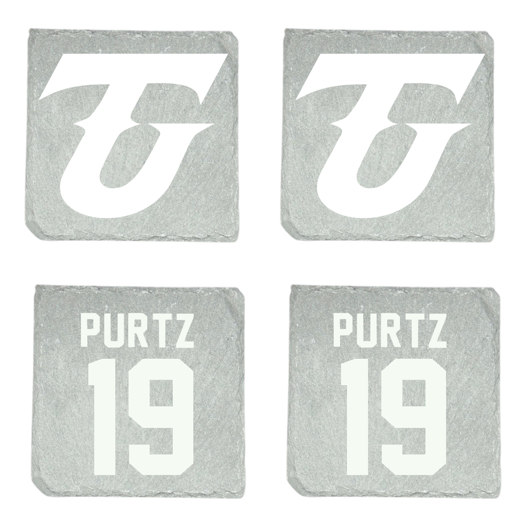 Tiffin University Soccer Stone Coaster (4 Pack)  - #19 Noah Purtz