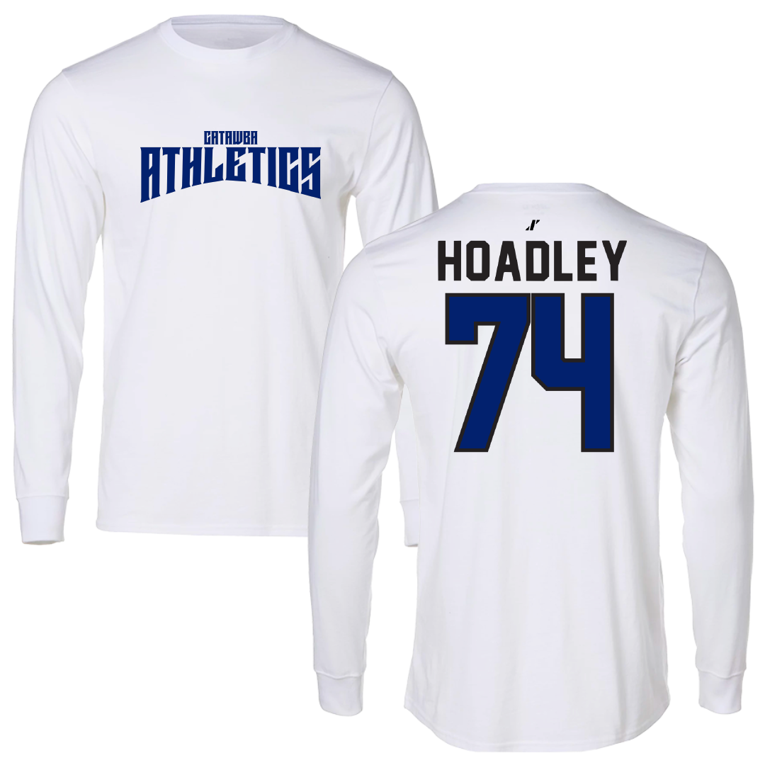 Catawba College Football White Classic Long Sleeve - #74 Bryce Hoadley