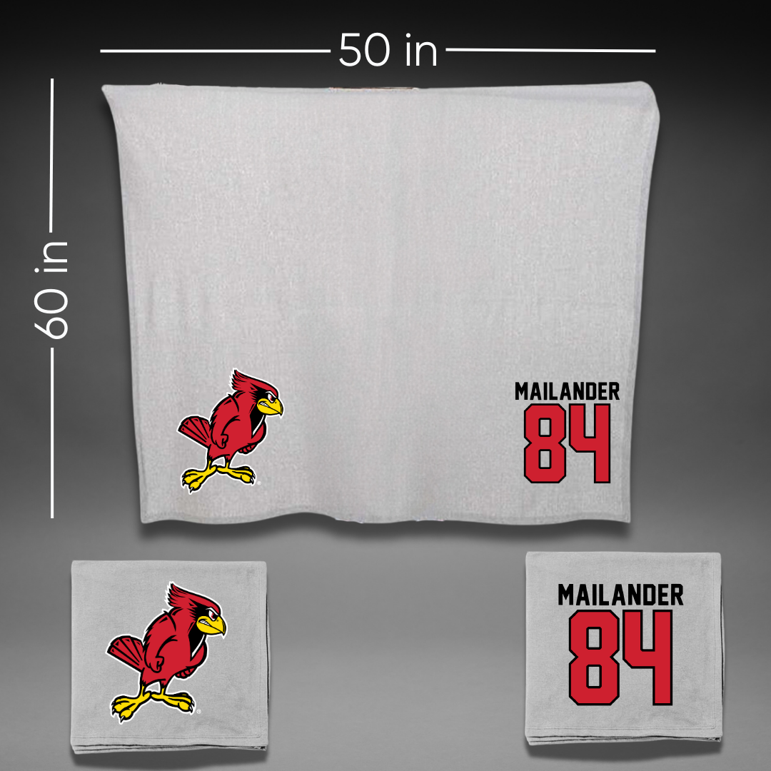 Illinois State University Football Gray Blanket - #84 Luke Mailander