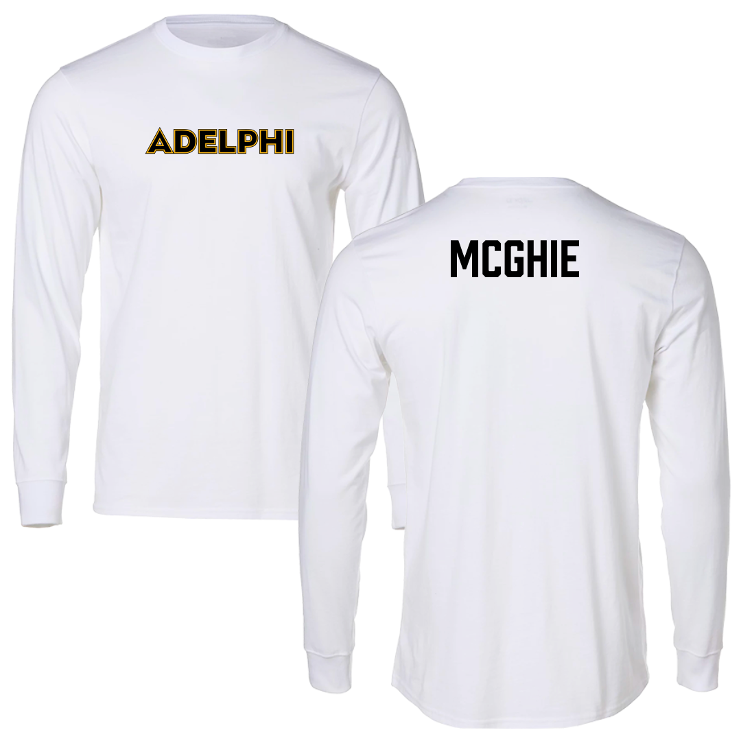 Adelphi University TF and XC White Long Sleeve - Damian McGhie