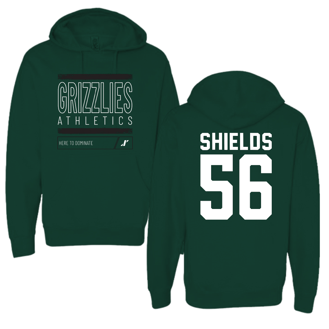 Adams State University Football Forest Green Dominate Hoodie - #56 Aiden Shields