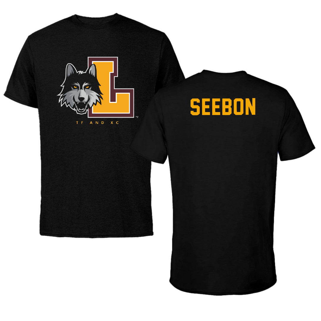 Loyola University-Chicago TF and XC Black Mascot Tee - Eileen Seebon