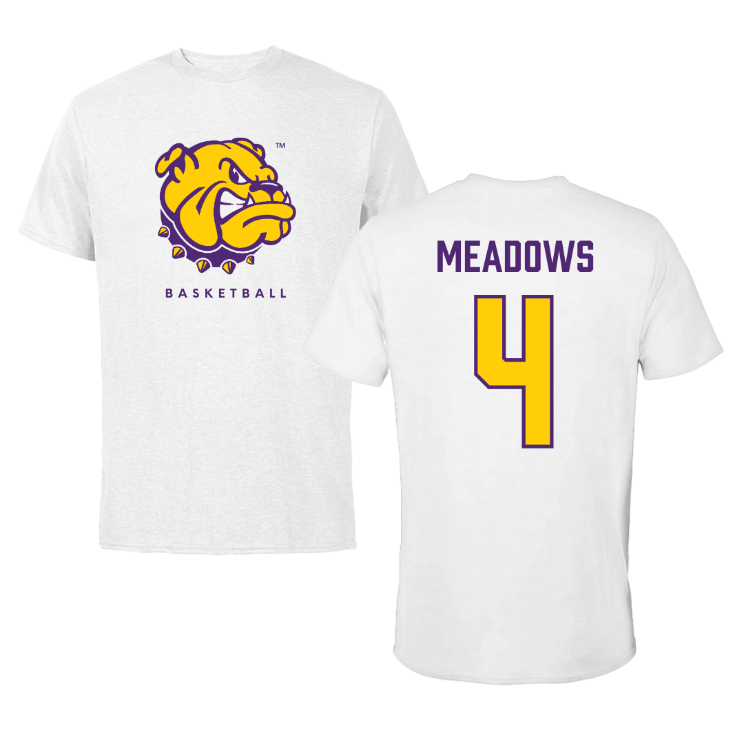 Western Illinois University Basketball White Performance Tee - #4 Allie Meadows