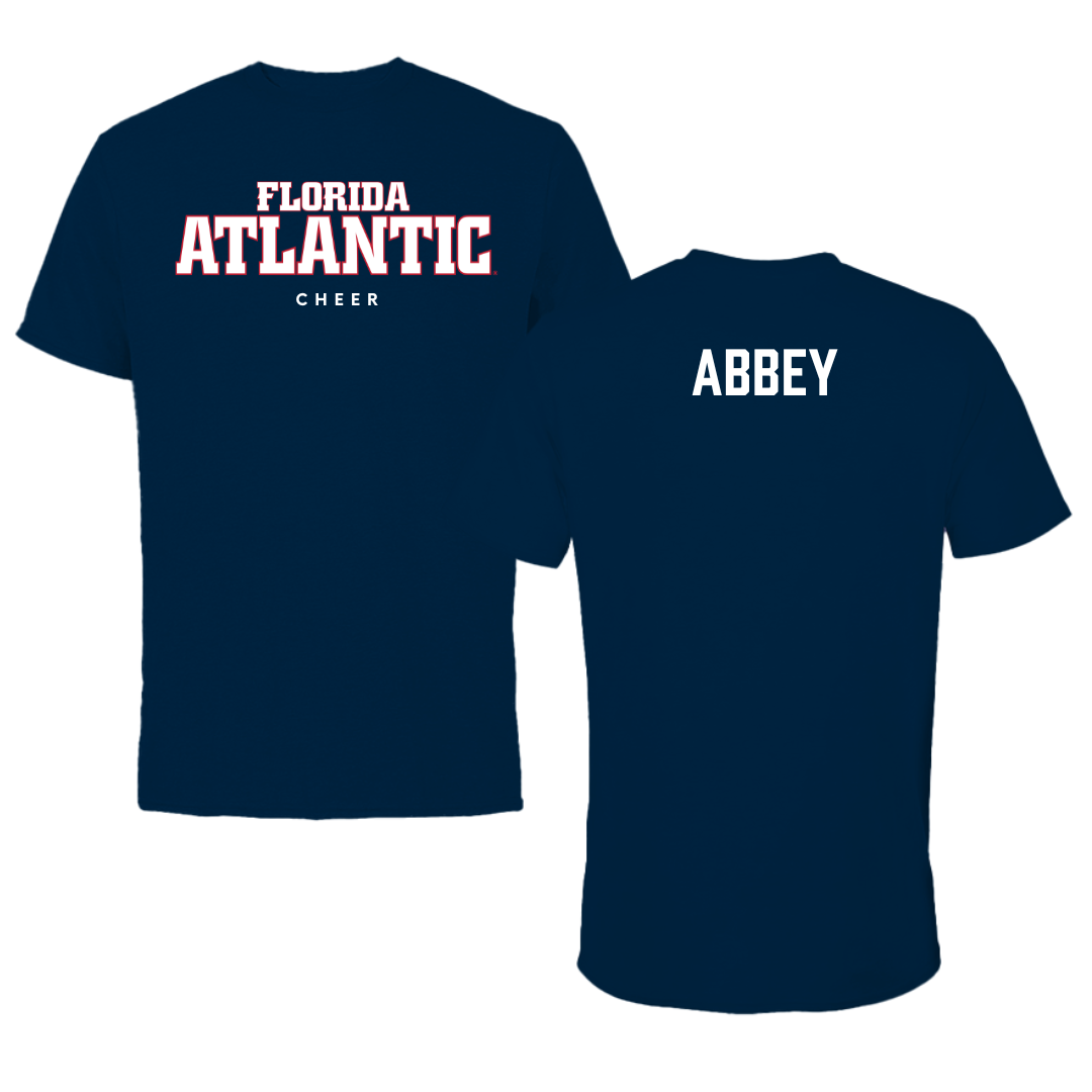 Florida Atlantic University Cheer Navy Block Performance Tee - Lauren Abbey