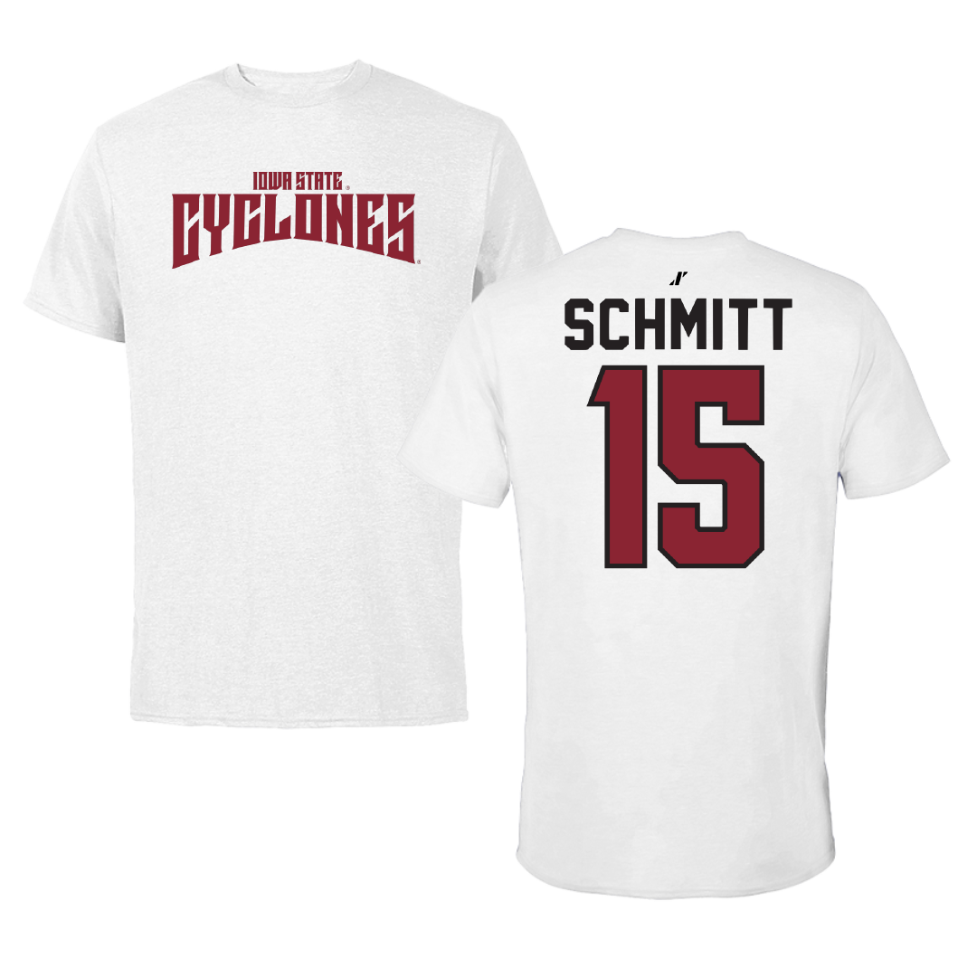 Iowa State University Volleyball White Classic Tee - #15 Kiersten Schmitt