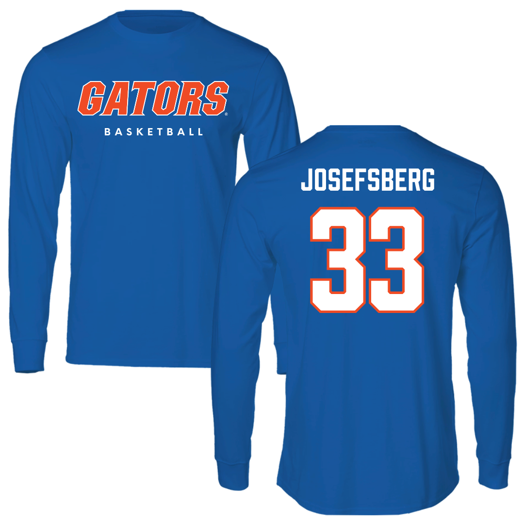 University of Florida Basketball True Royal Block Performance Long Sleeve - #33 Cooper Josefsberg