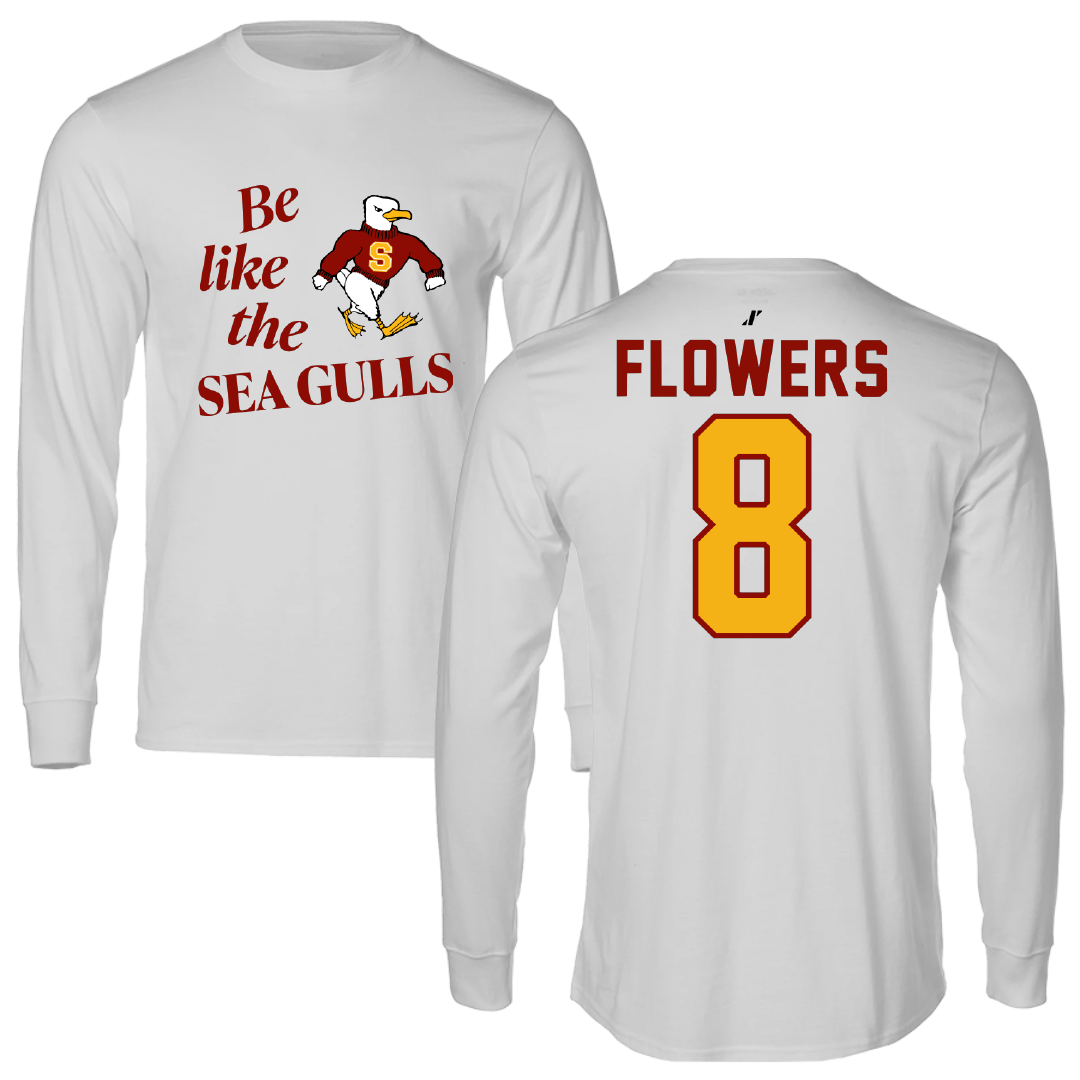 Salisbury University Softball Light Gray Be Like Us Performance Long Sleeve - #8 Sam Flowers