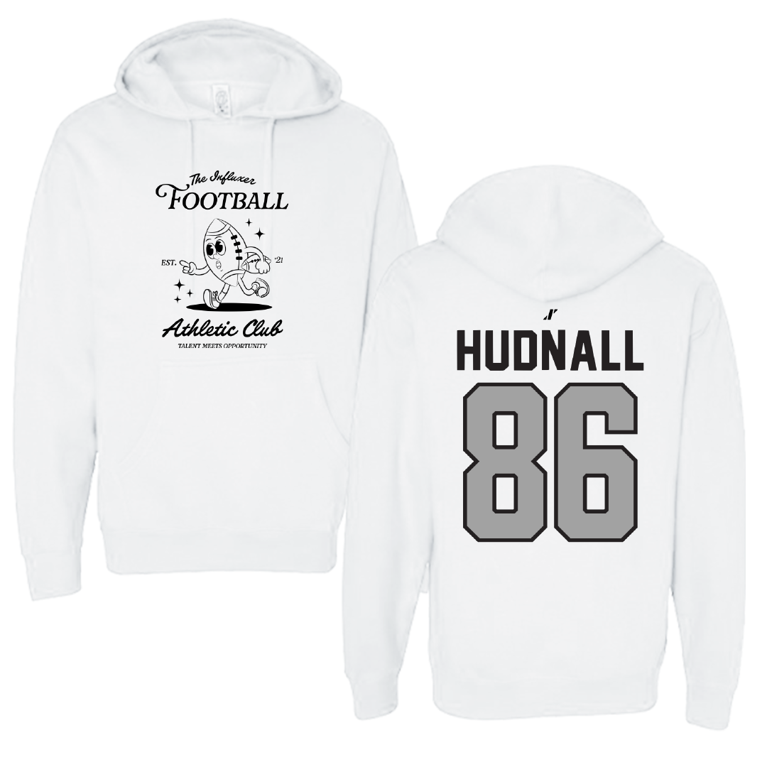 Football White Influxer Athletic Club Hoodie - #86 Ethan Hudnall