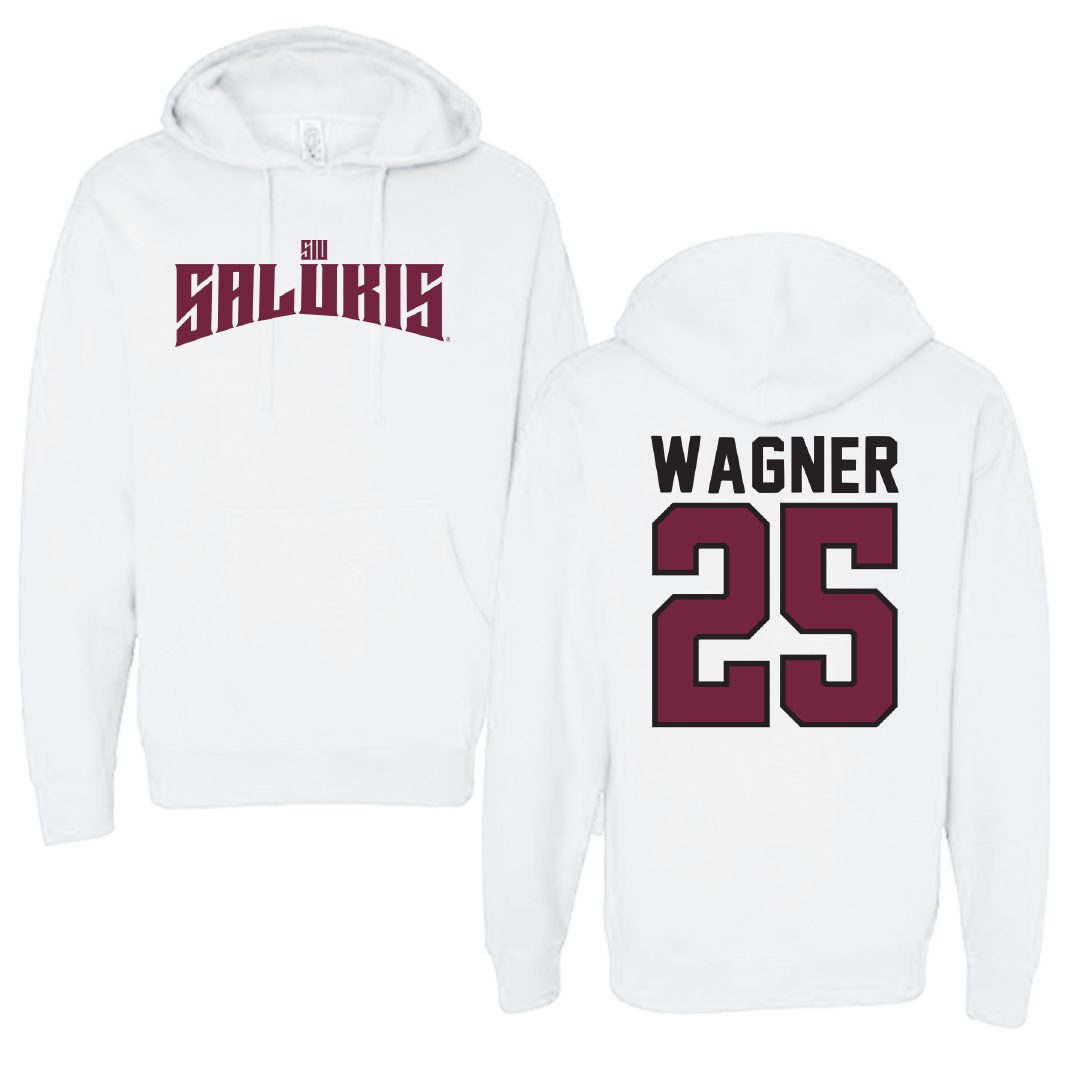 Southern Illinois University at Carbondale Football White Classic Hoodie - #25 Kayleb Wagner