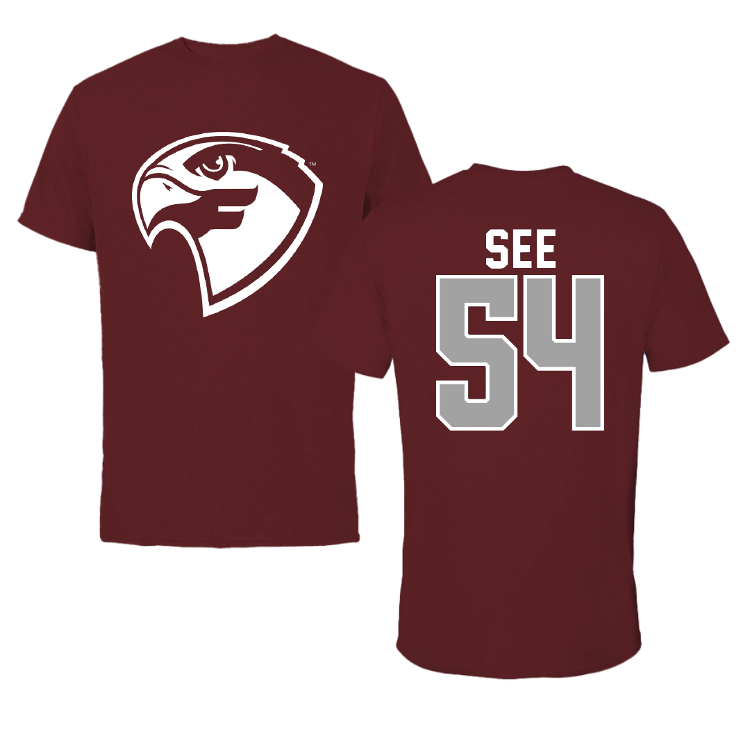 Fairmont State University Football Maroon Tee - #54 Jaydon See
