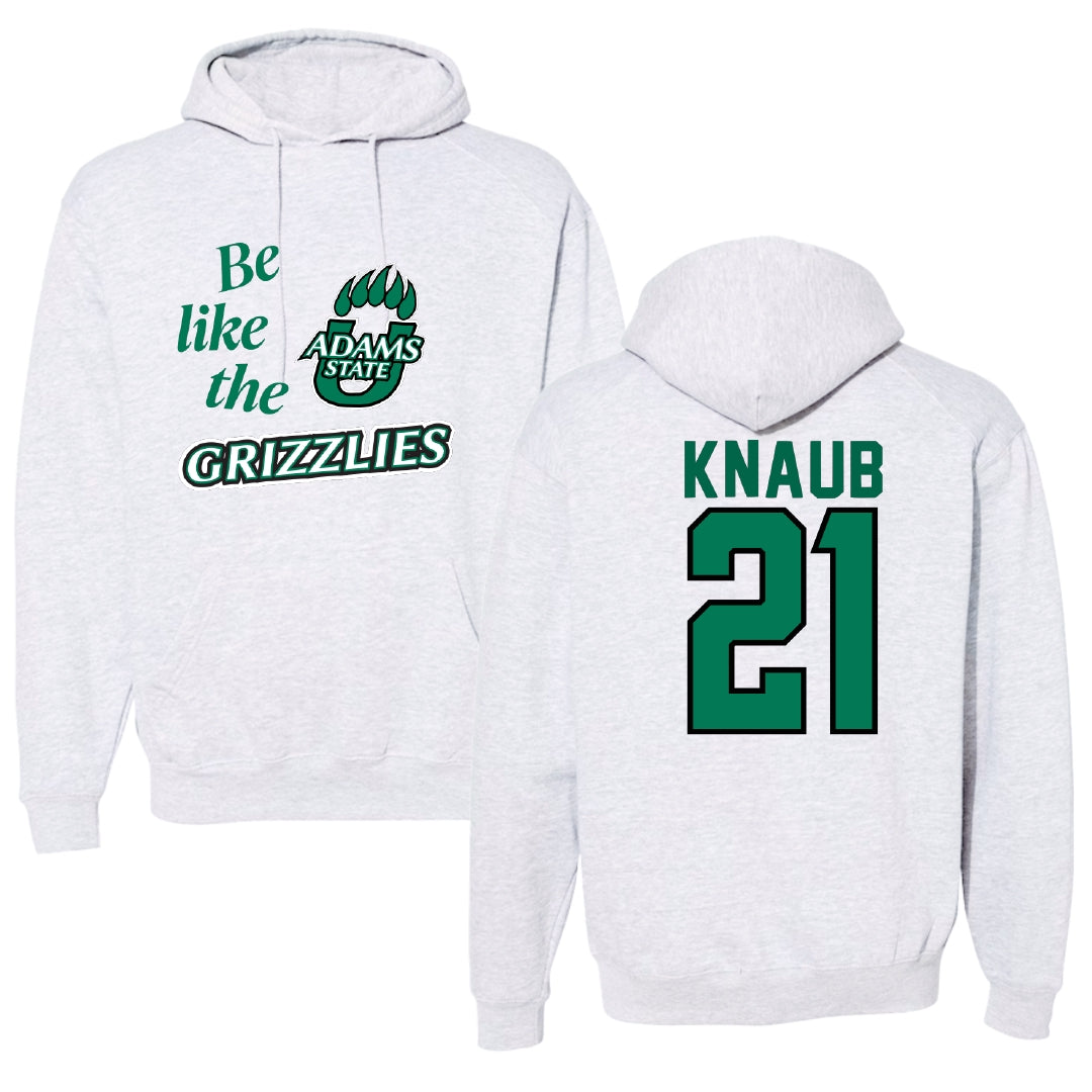 Adams State University Basketball Light Gray Be Like Us Hoodie - #21 Michael Knaub