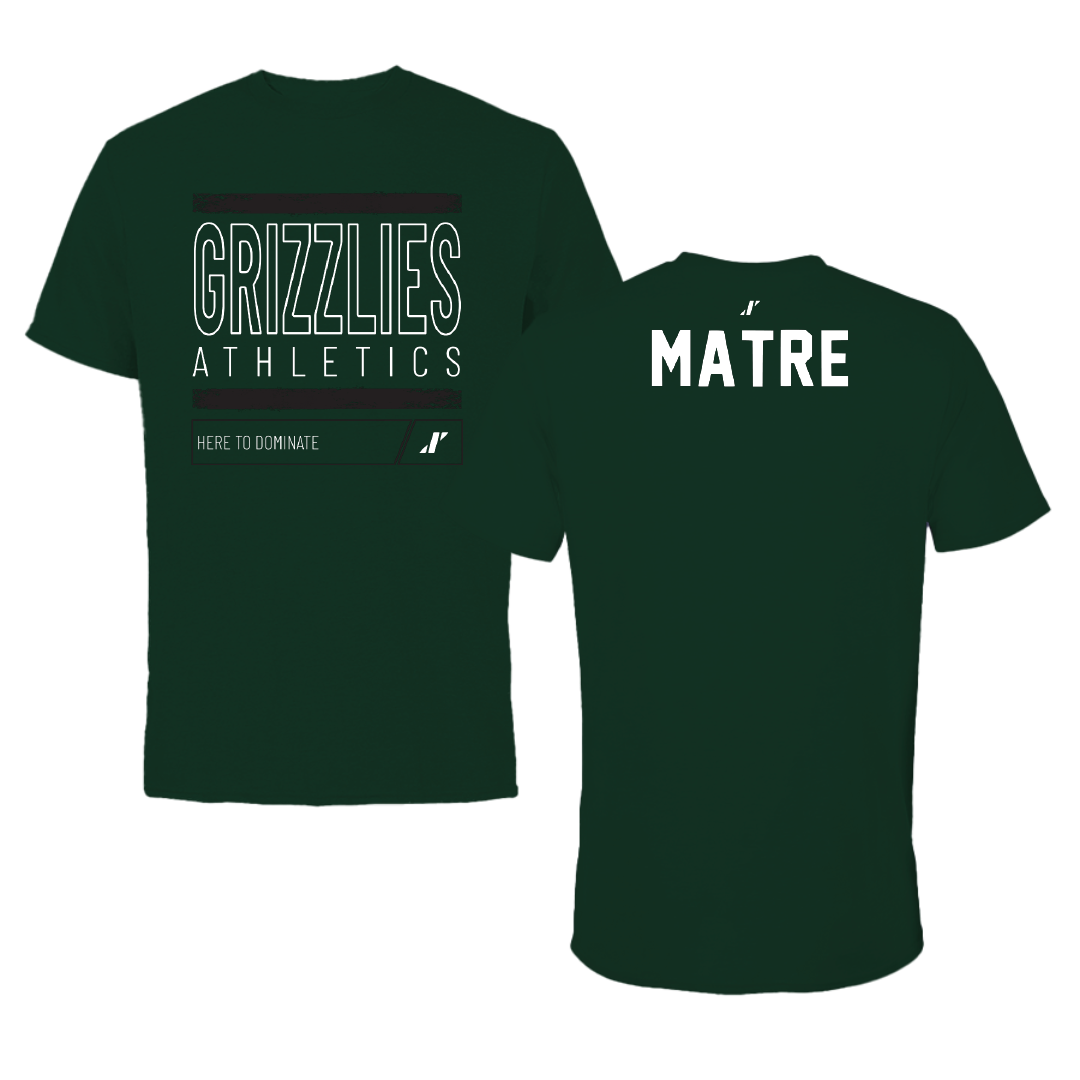 Adams State University Wrestling Forest Green Dominate Performance Tee - Wesley Matre
