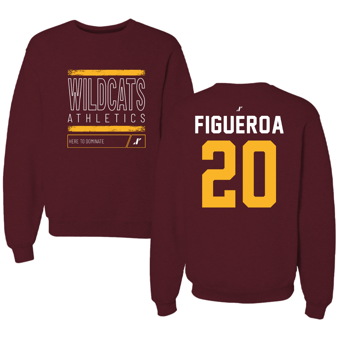 Bethune-Cookman University Baseball Maroon Dominate Crewneck - #20 Daniel Figueroa