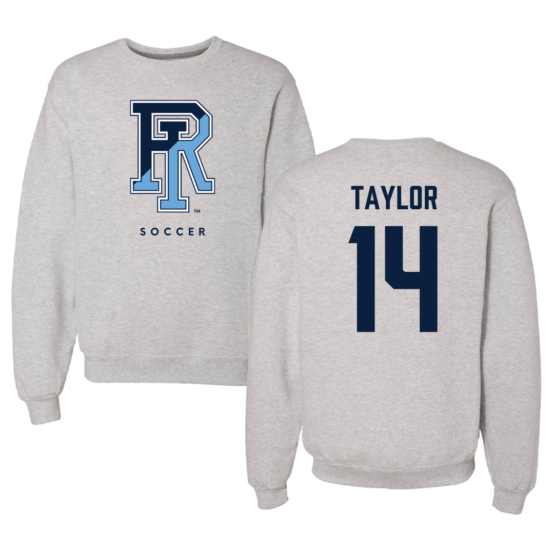 University of Rhode Island Soccer Gray Crewneck - #14 Mathias Taylor