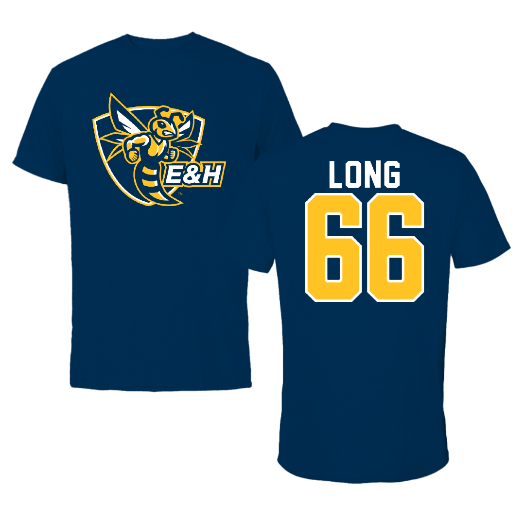 Emory & Henry College Football Navy Tee - #66 Justin Long