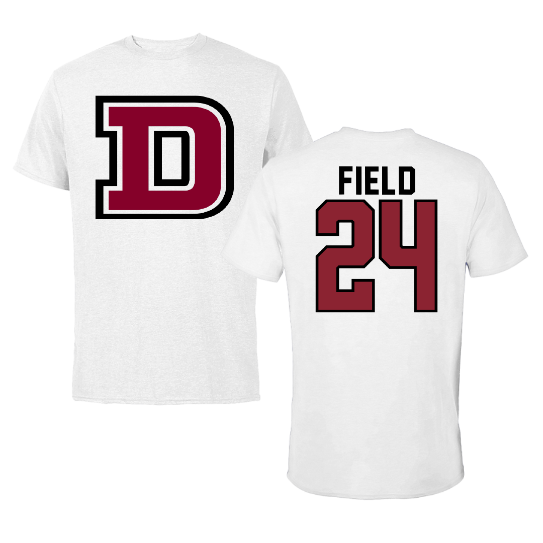 Dean College Lacrosse White Tee - #24 Tommy Field
