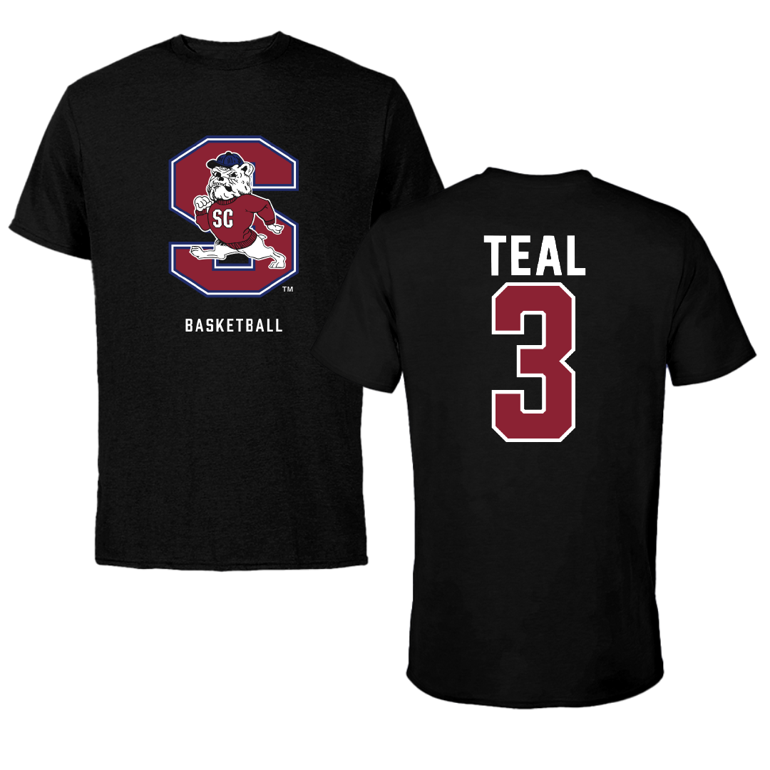 South Carolina State University Basketball Black Tee - #3 Michael Teal