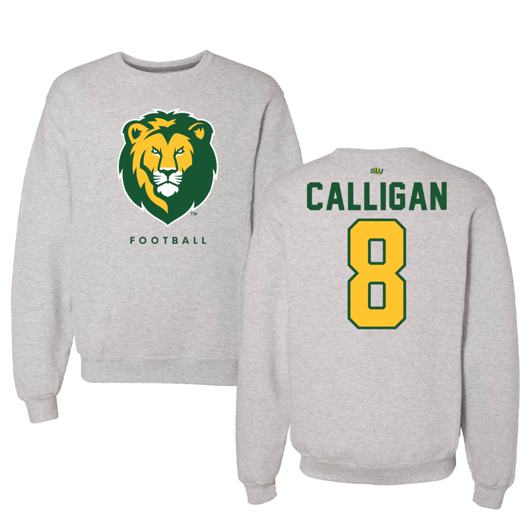 Southeastern Louisiana University Football Gray Crewneck - #8 Keydrain Calligan