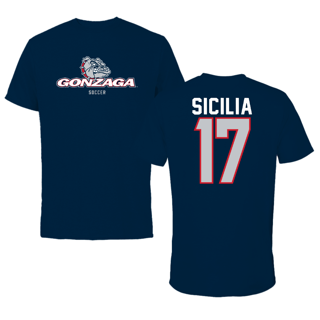 Gonzaga University Soccer Navy Block Performance Tee - #17 Abbie Sicilia