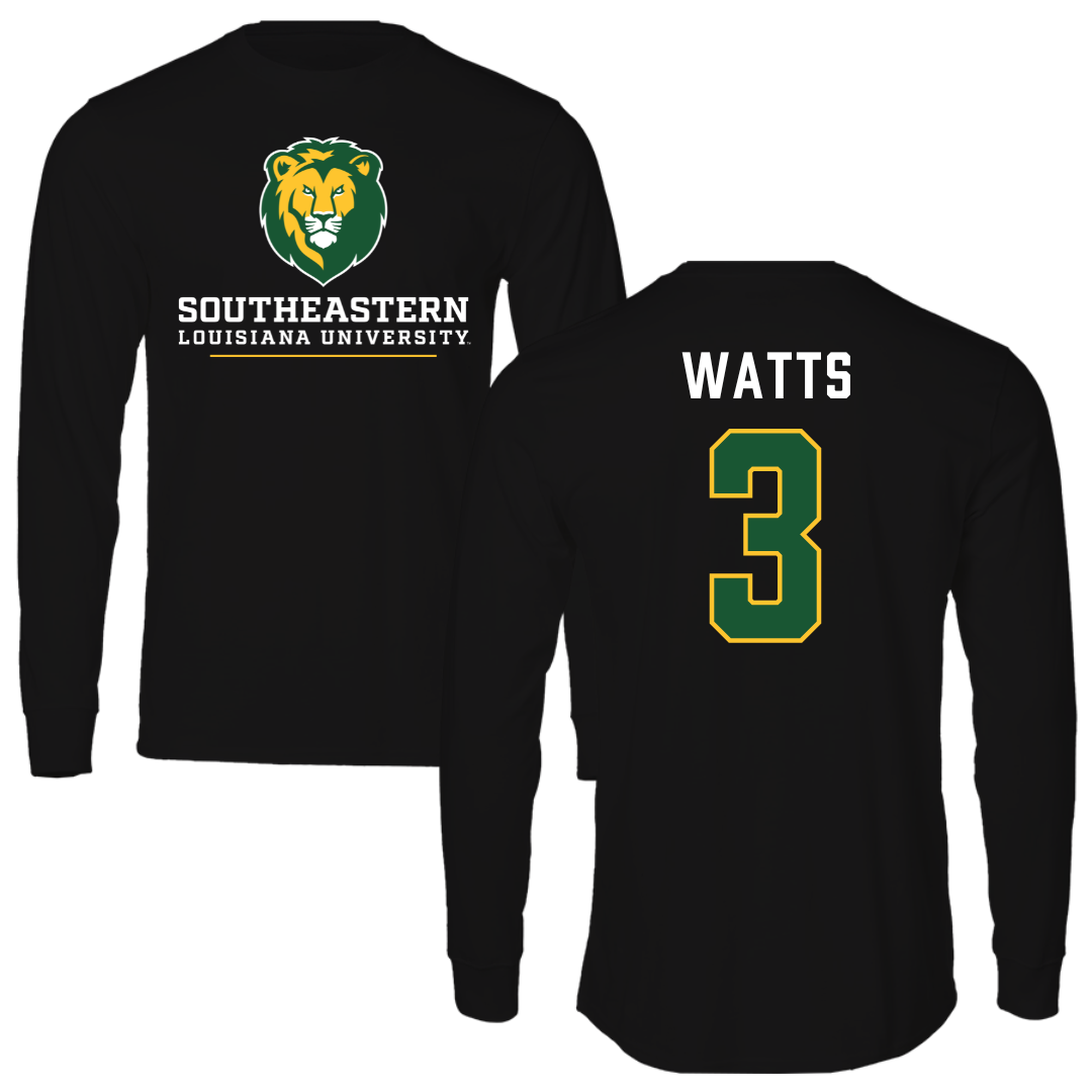 Southeastern Louisiana University Baseball Black Performance Long Sleeve - #3 Dane Watts