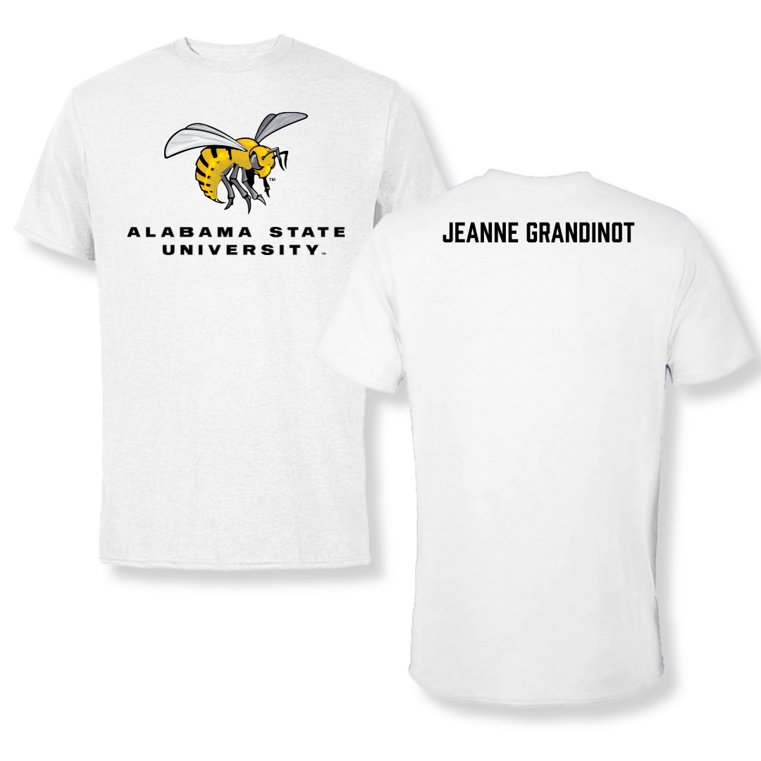 Alabama State University Tennis White Tee - David Jeanne Grandinot