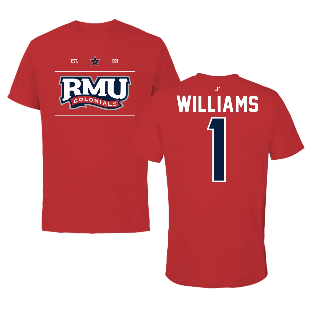 Robert Morris University Basketball Red General Tee - #1 Justice Williams