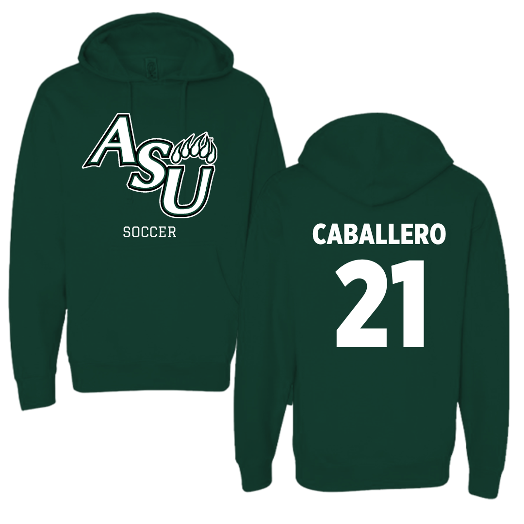 Adams State University Soccer Forest Green Block Hoodie - #21 Karlee Caballero