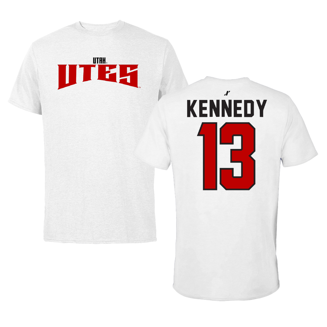 University of Utah Football White Classic Performance Tee - #13 Chase Kennedy