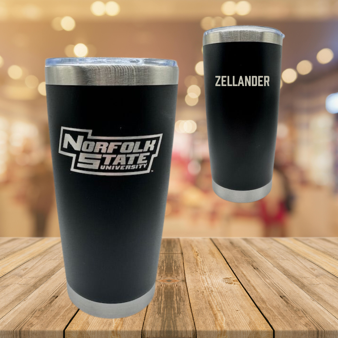 Norfolk State University TF and XC Black Stainless Steel Tumbler - Jeremiah Zellander