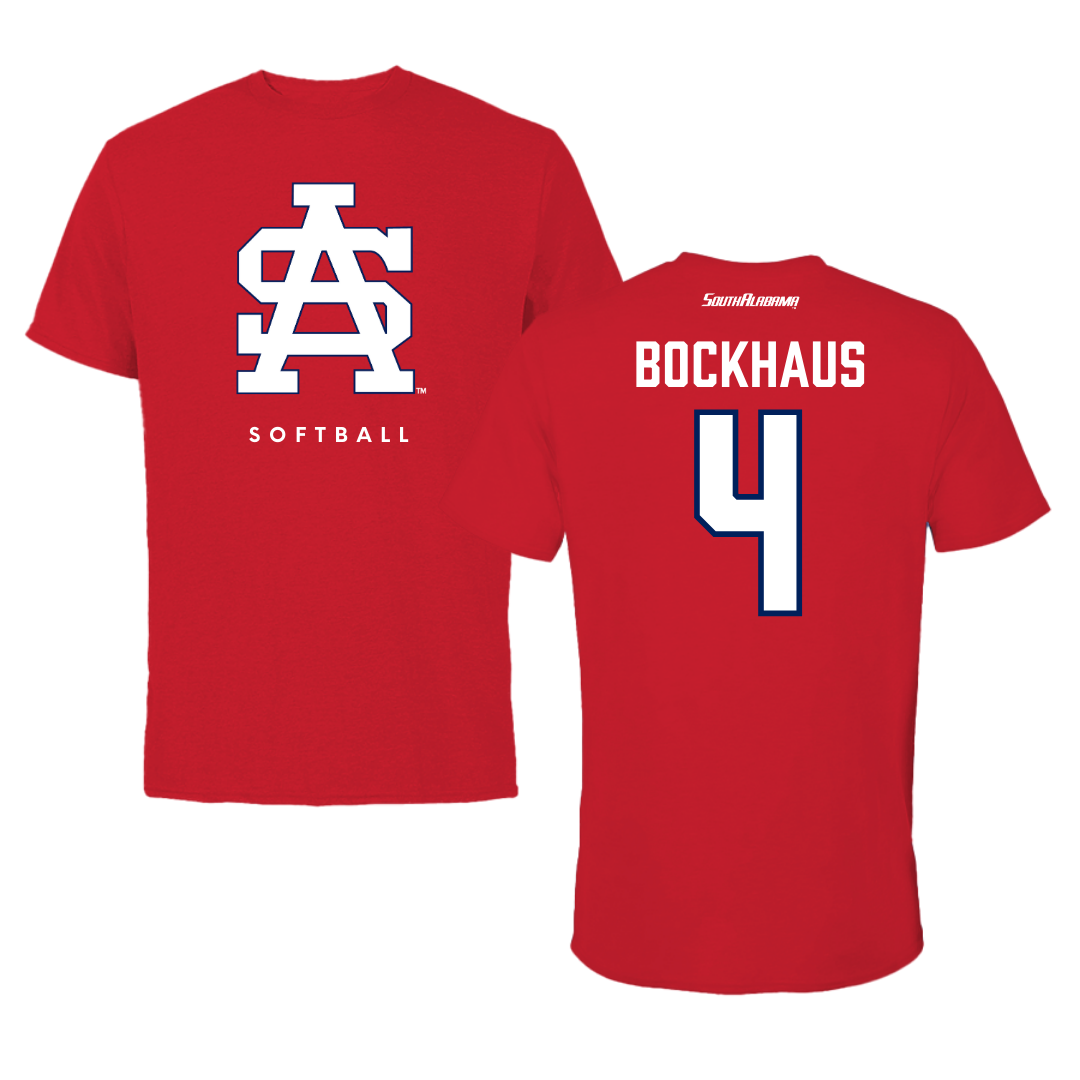 University of South Alabama Softball Red Performance Tee - #4 Brooklynn Bockhaus