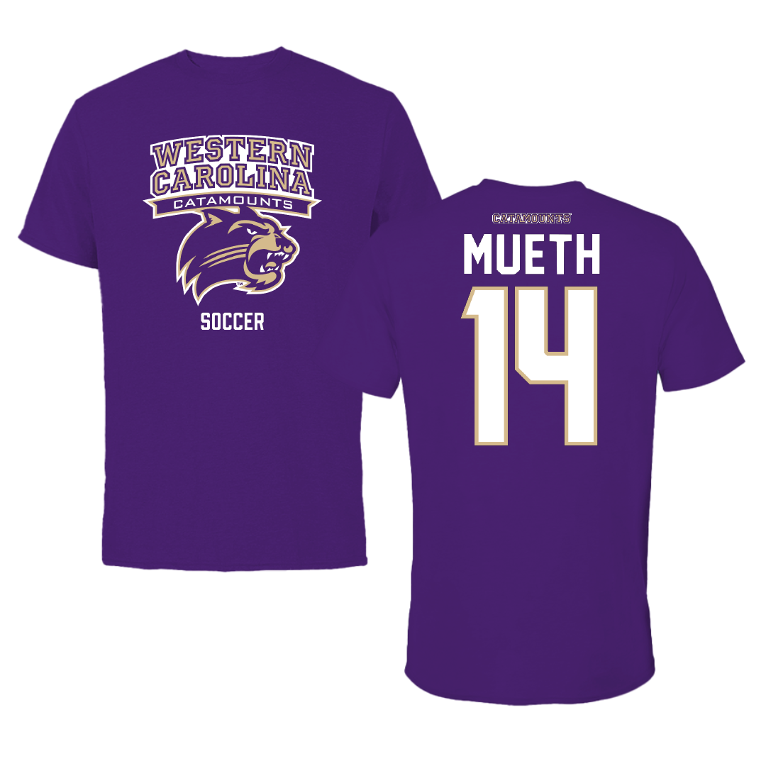 Western Carolina University Soccer Purple Tee - #14 Mary Mueth