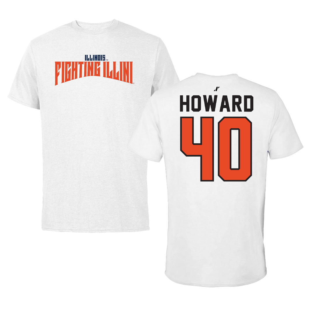 University of Illinois Softball White Classic Tee - #40 Zoie Howard