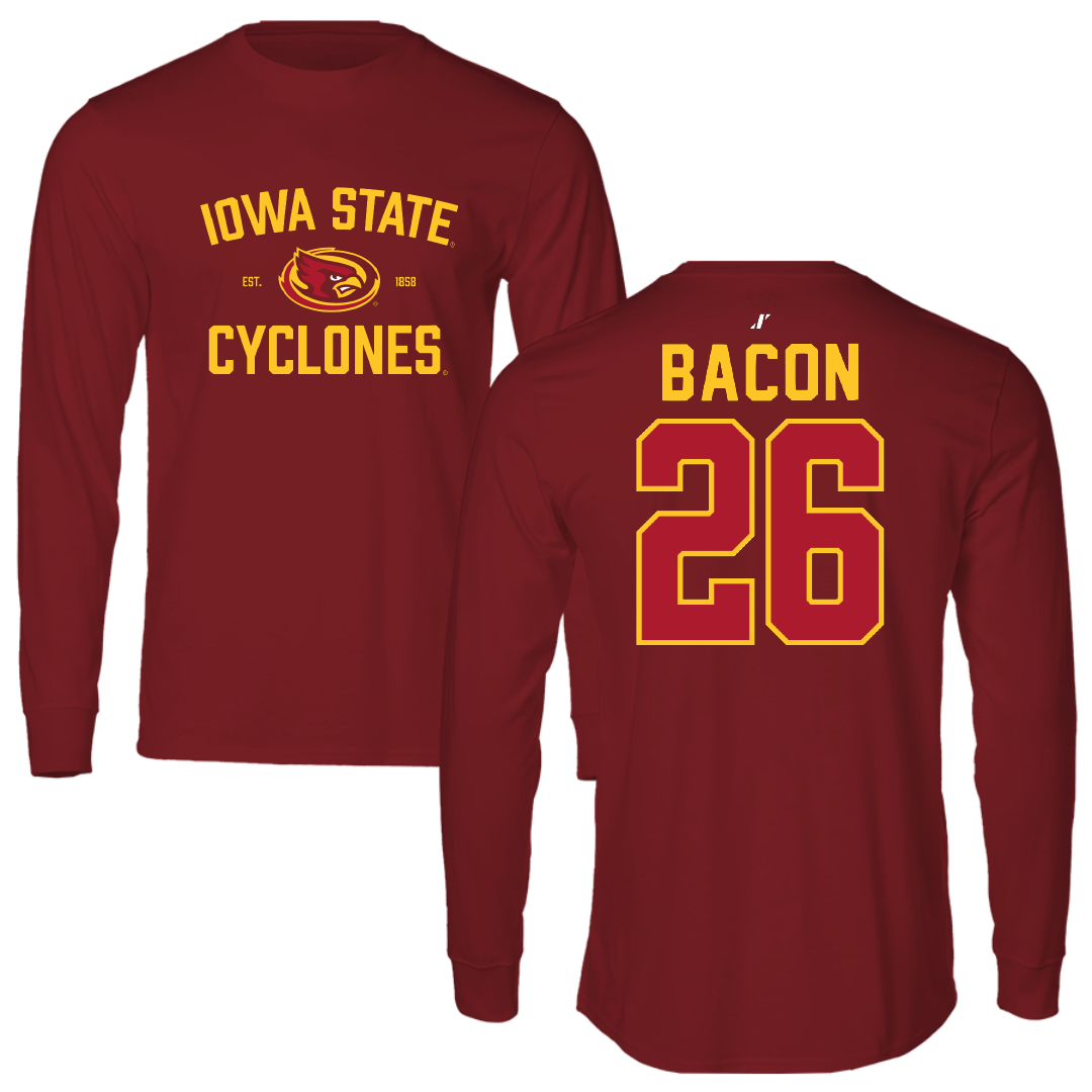 Iowa State University Football Cardinal General Long Sleeve - #26 Caleb Bacon