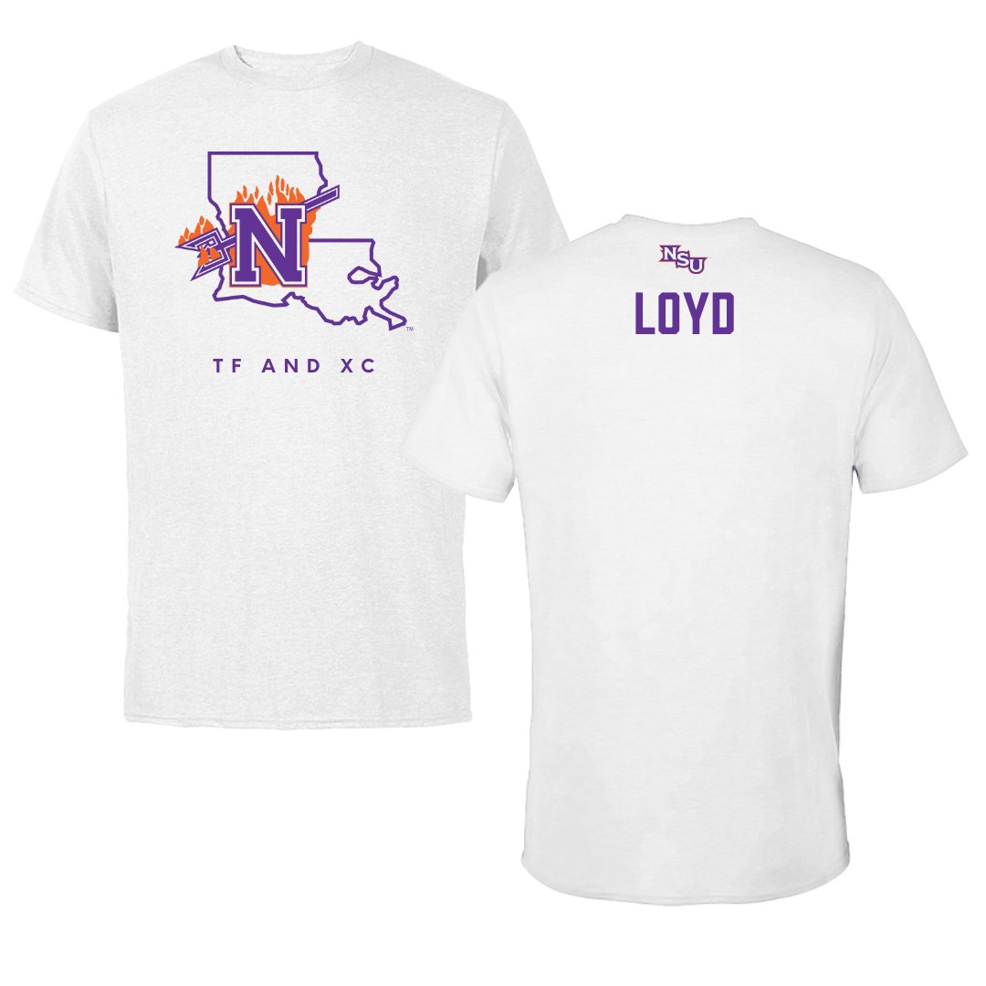 Northwestern State University TF and XC White Performance Tee - Galen Loyd