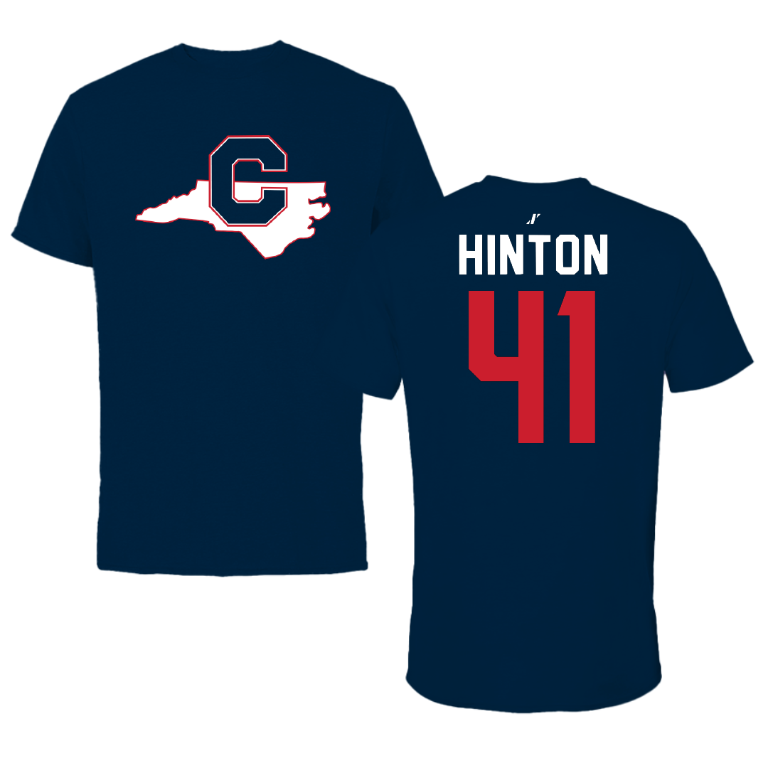 Catawba College Football Navy State Tee - #41 Jaylen Hinton